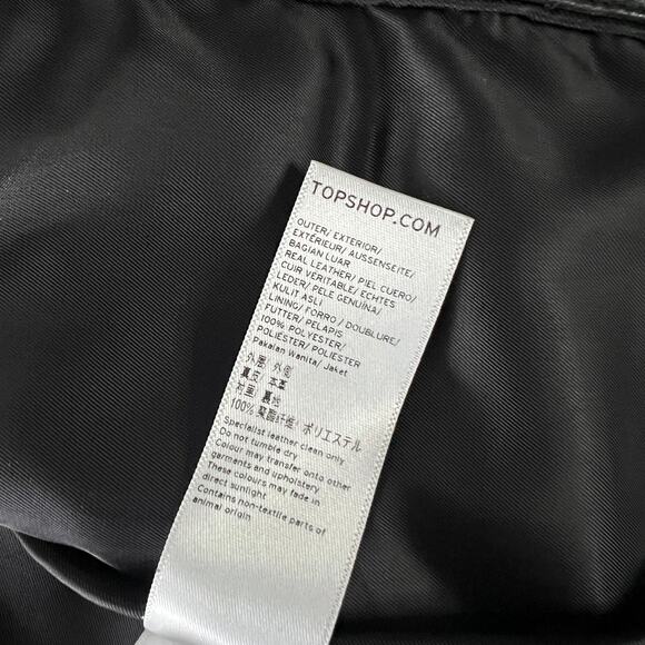 ♥️ Black Leather Moto Vest Women Size 4 Topshop - Picture 9 of 10